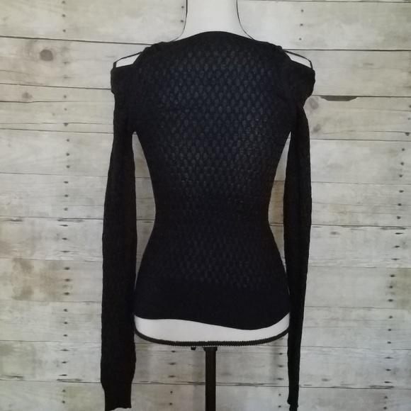 Bebe Black Cold Shoulder Sweater Size XXS. - Picture 2 of 8